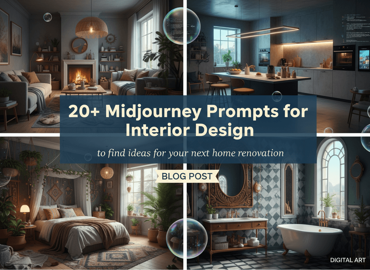 20+ Midjourney Prompts for Interior Design to find ideas for your next home renovation